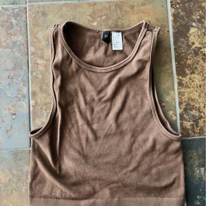 H&M Chocolate Ribbed Tank Top